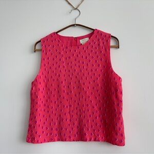 Kate Spade Pink Leopard Dot Sleeveless Blouse Shell Womens M